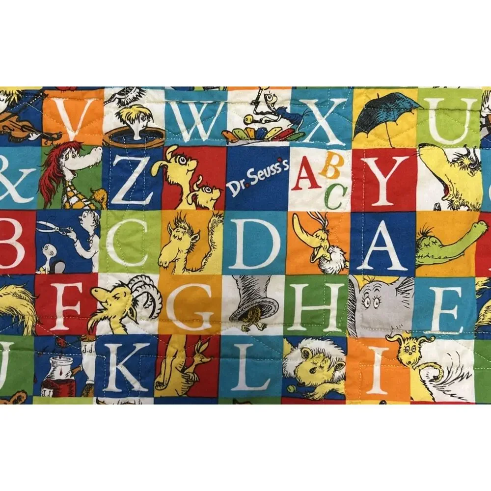 Dr Seuss Hand Made ABC Quilt 40x51